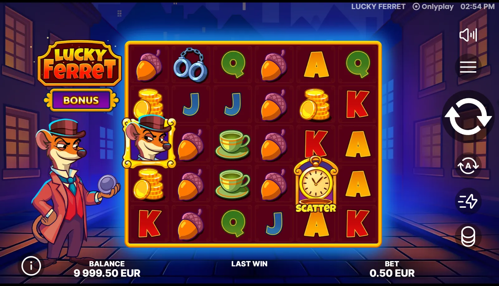 Lucky Ferret slot gameplay screenshot