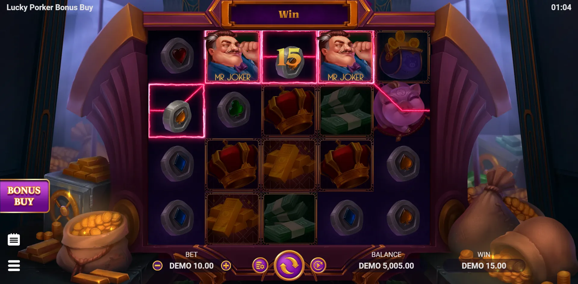 Lucky Porker Bonus Buy slot gameplay screenshot