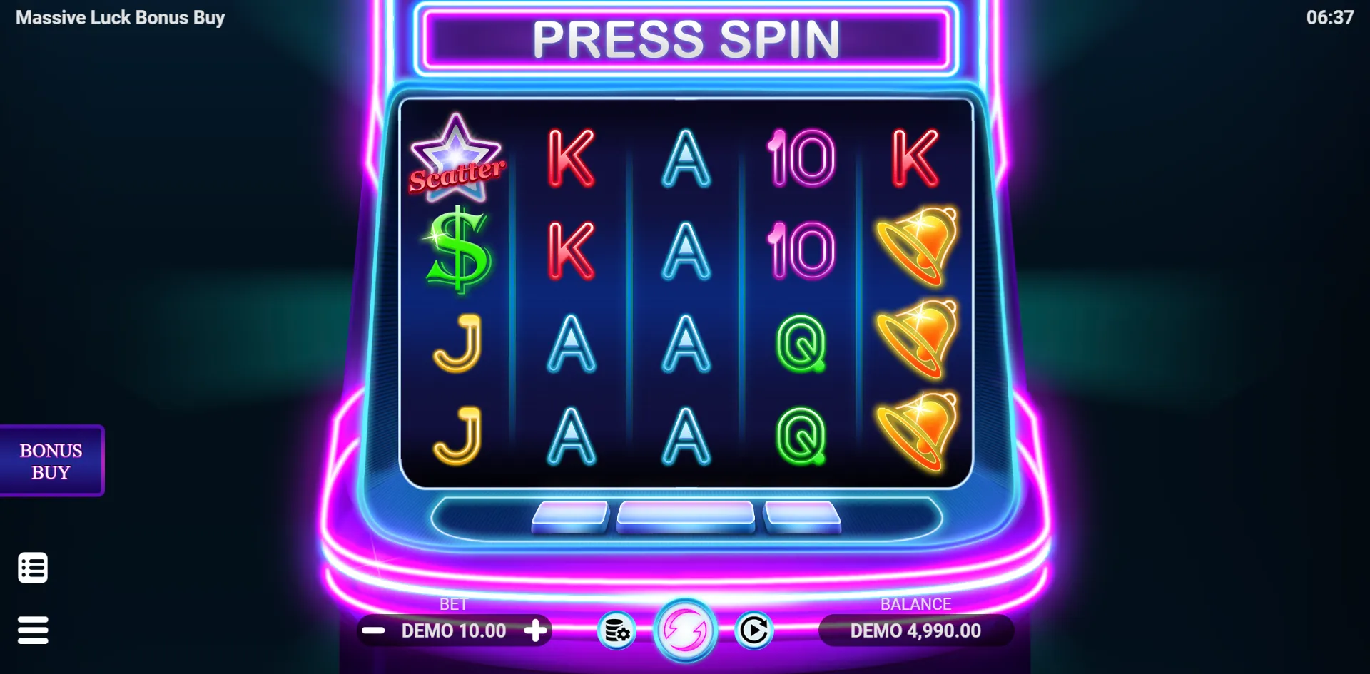Massive Luck Bonus Buy slot gameplay screenshot