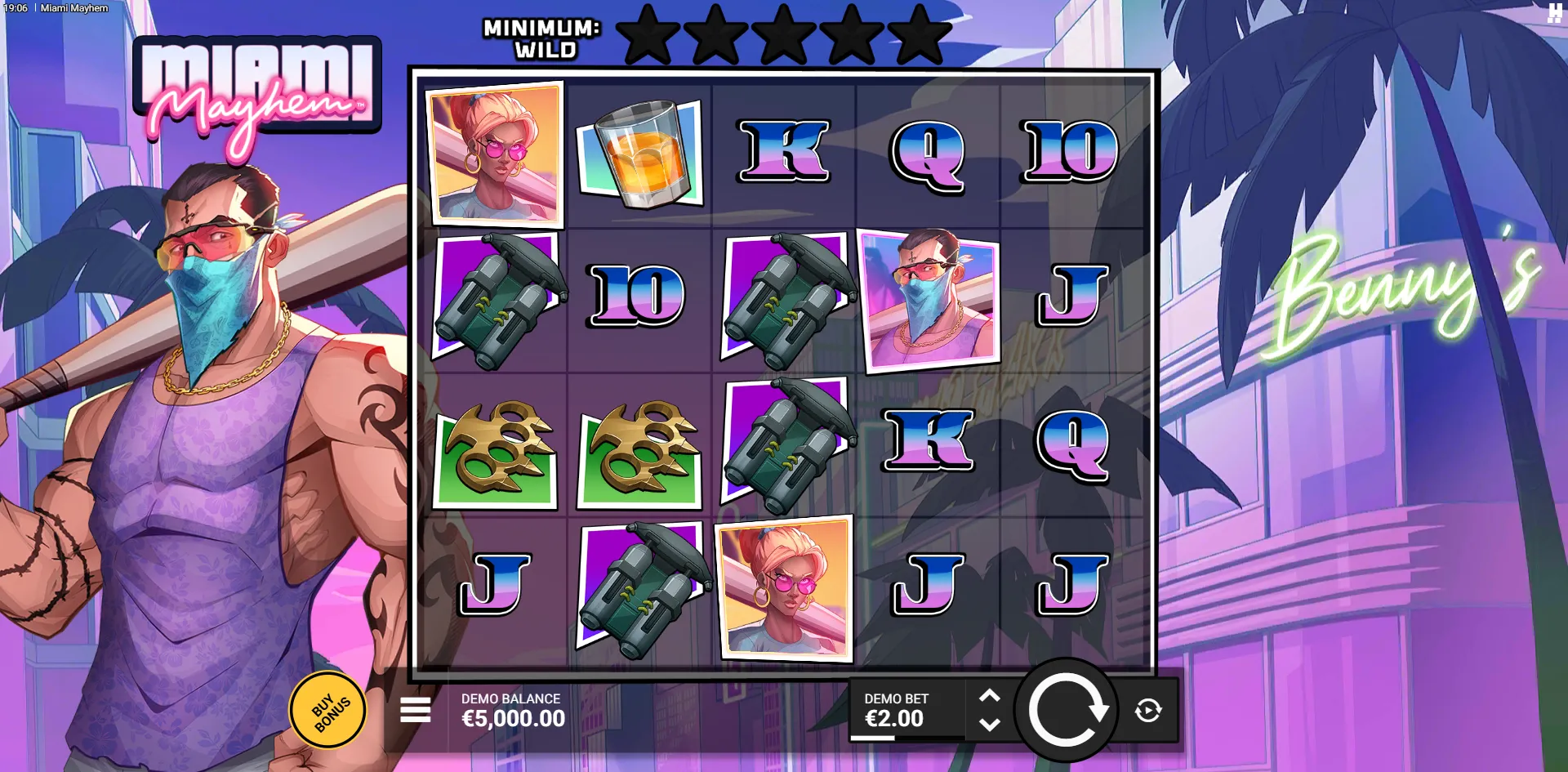 Miami Mayhem slot gameplay screenshot