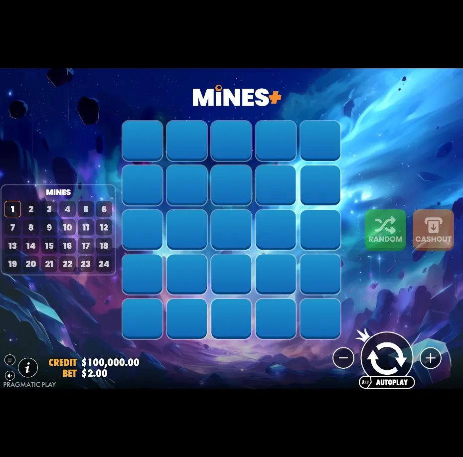 Mines+ slot gameplay screenshot