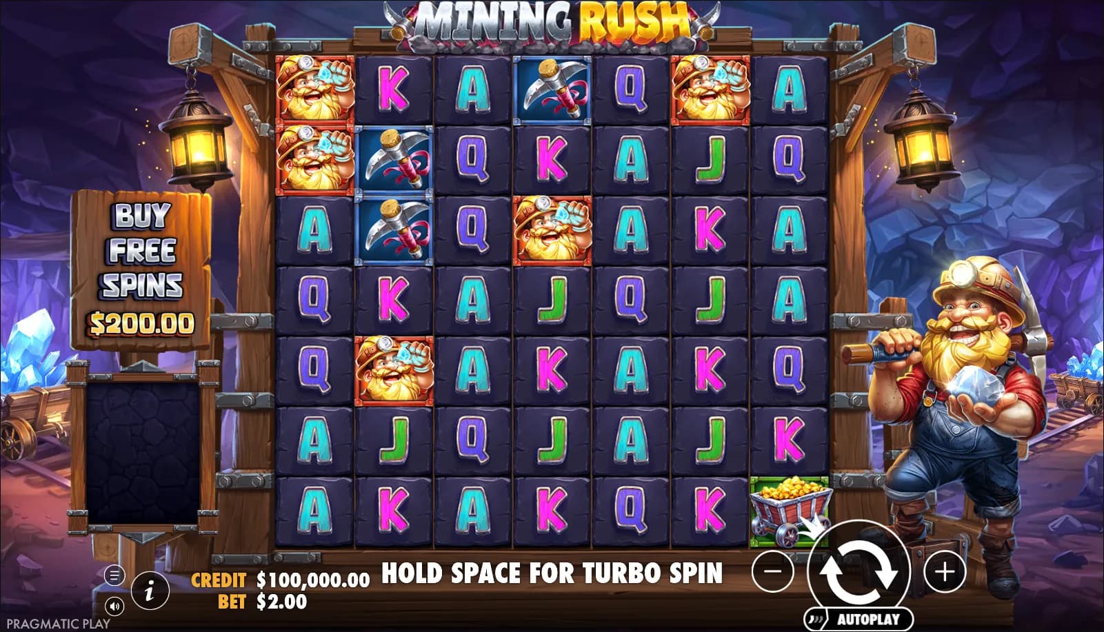 Mining Rush slot gameplay screenshot