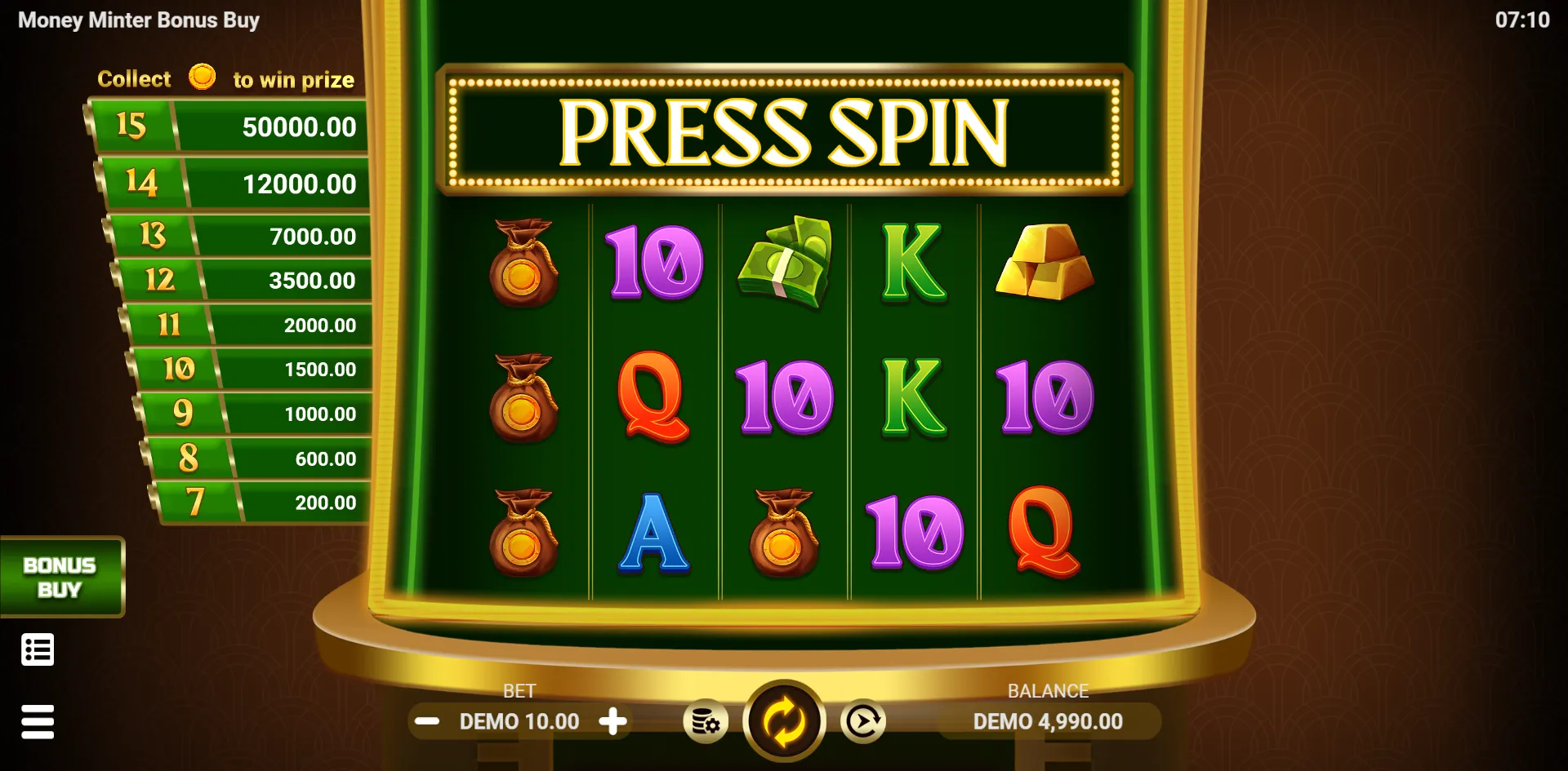 Money Minter Bonus Buy slot gameplay screenshot