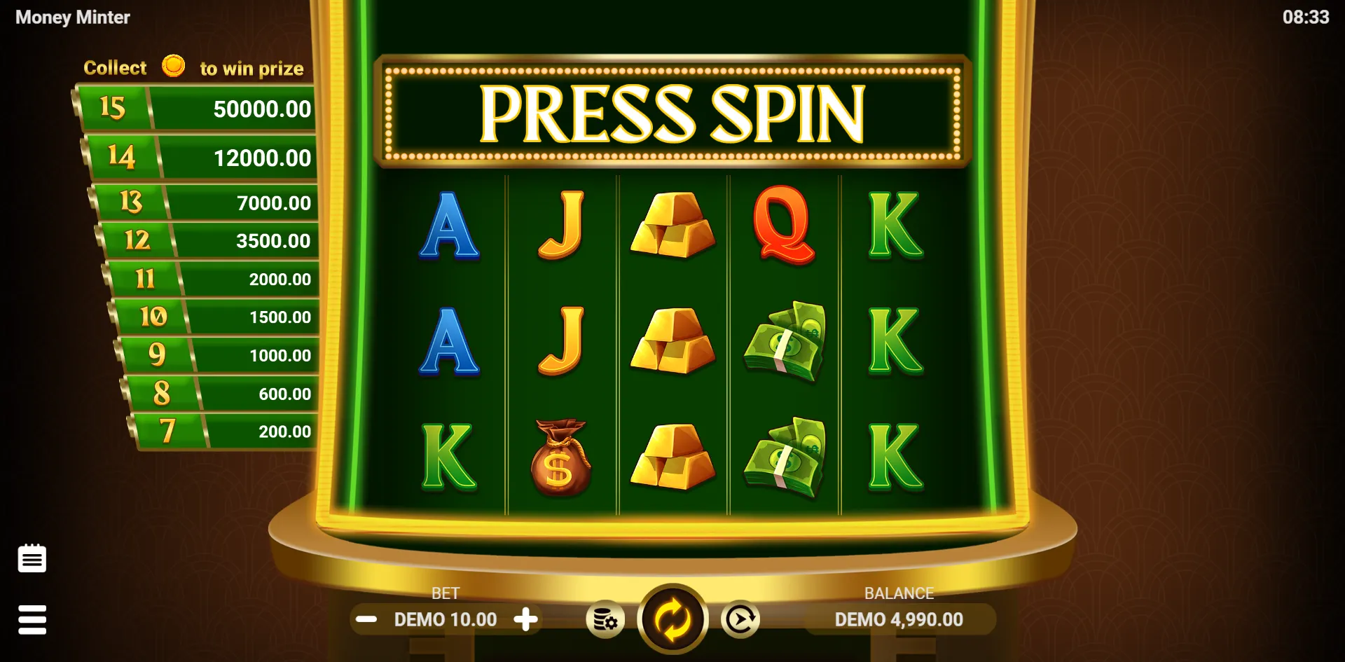 Money Minter slot gameplay screenshot