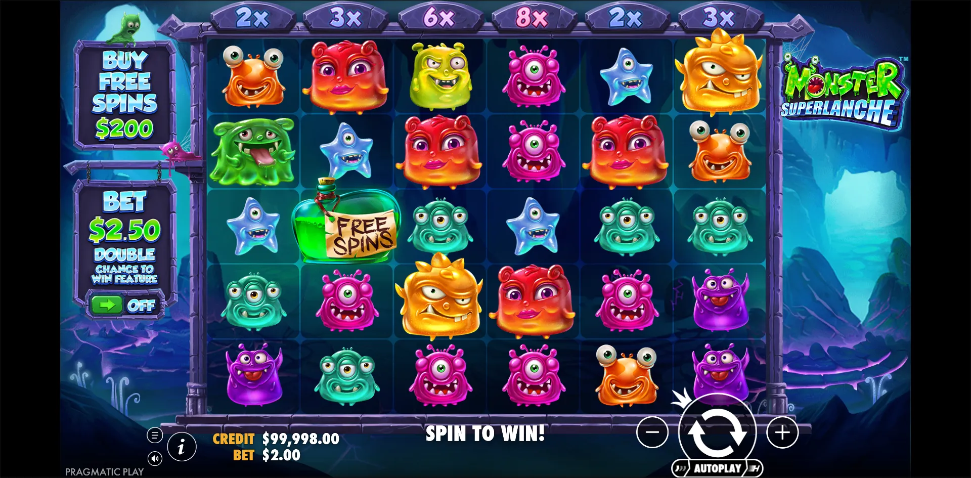Monster Superlanche slot gameplay screenshot