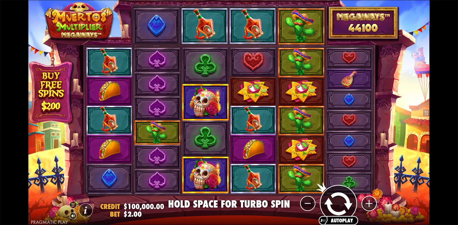 Muertos Multiplier Megaways slot gameplay screenshot