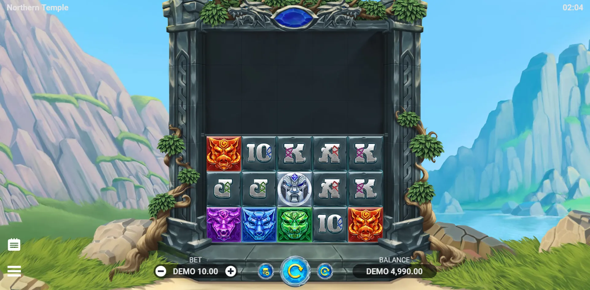 Northern Temple slot gameplay screenshot