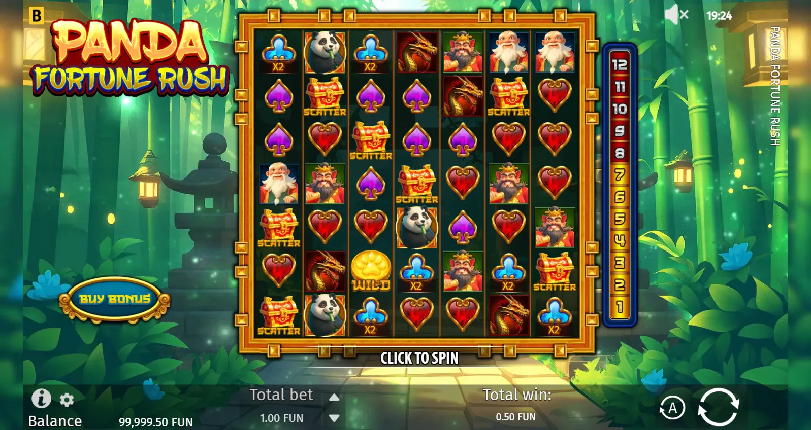 Panda Fortune Rush slot gameplay screenshot