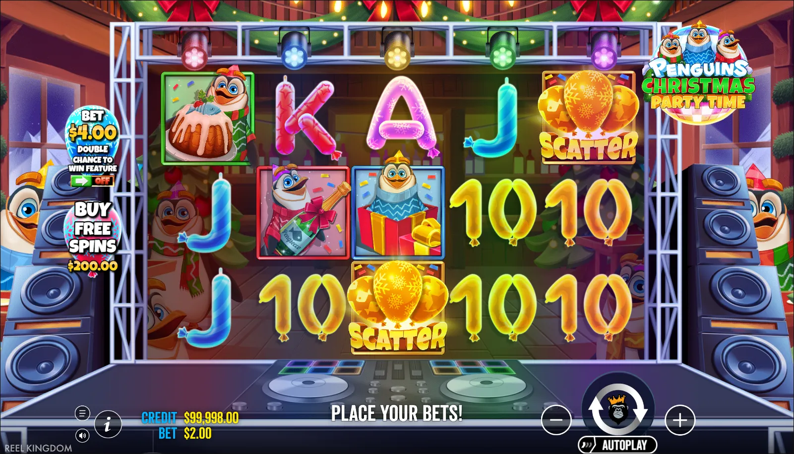 Penguins Christmas Party Time slot gameplay screenshot