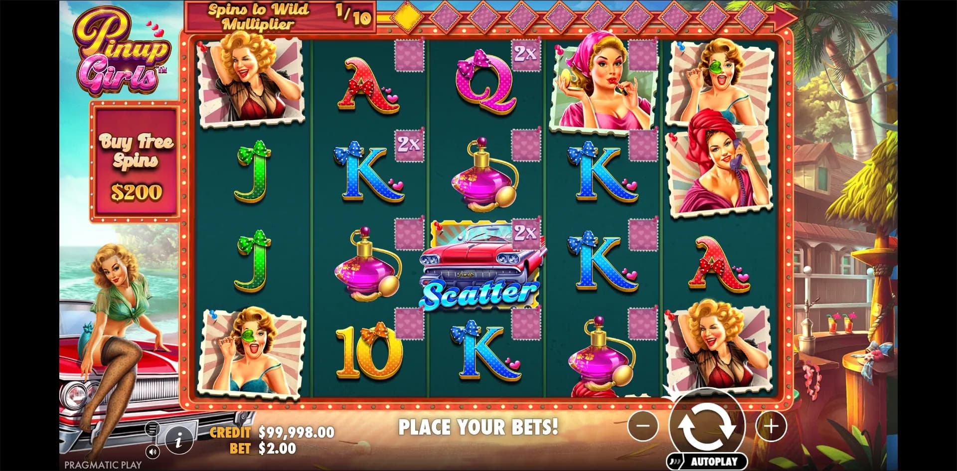 Pinup Girls slot gameplay screenshot