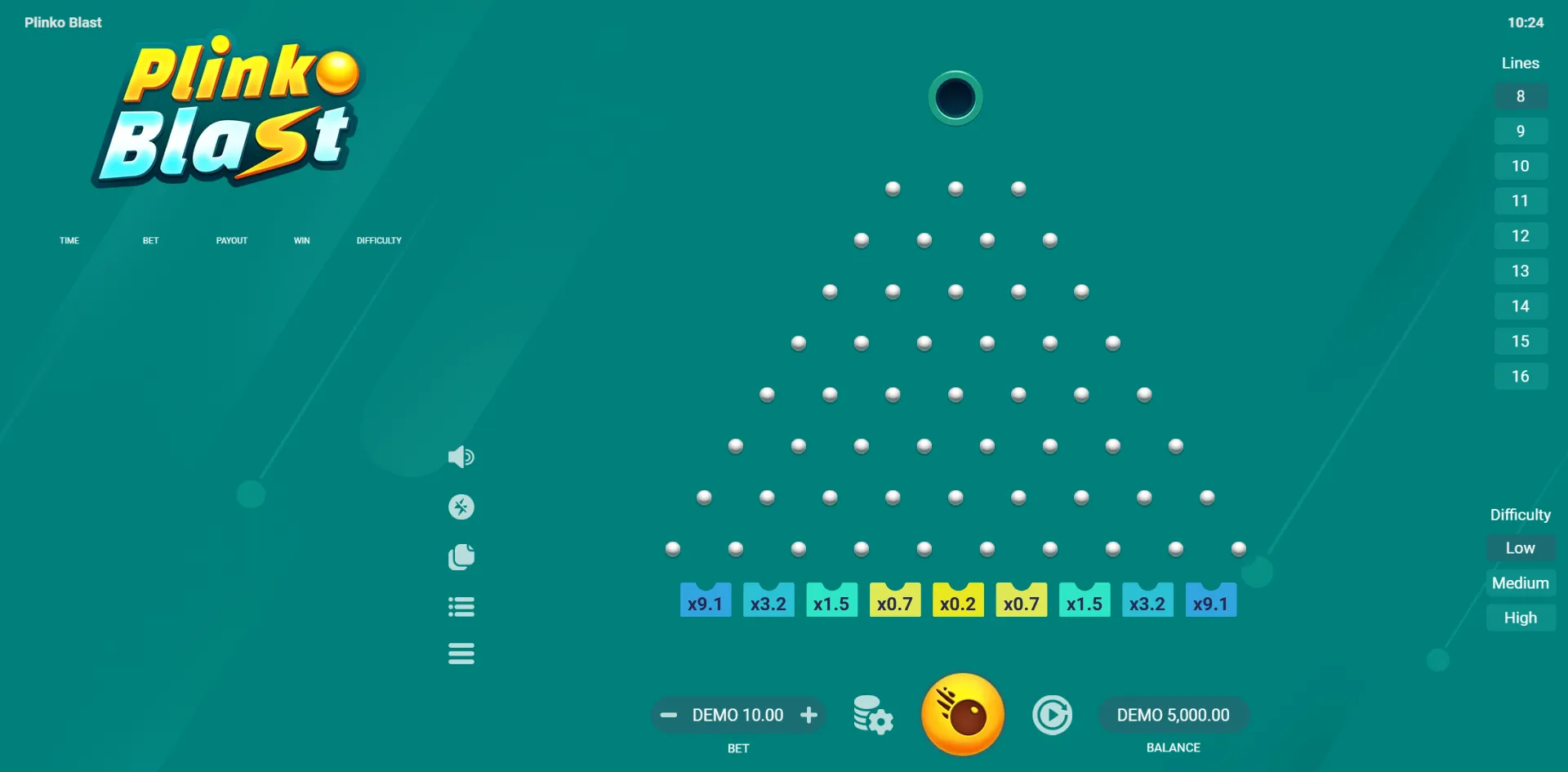 Plinko Blast slot gameplay screenshot