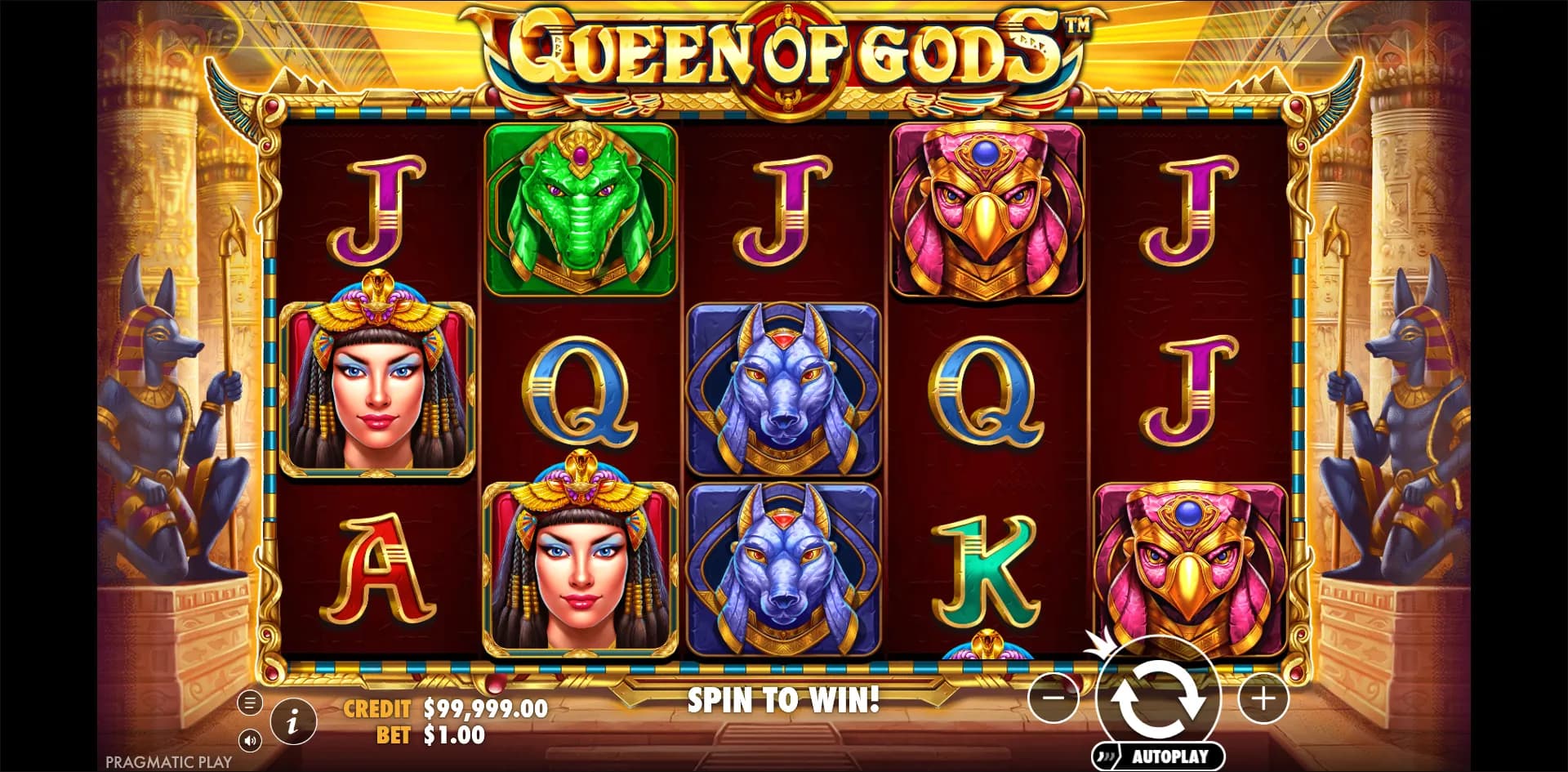 Queen of Gods slot gameplay screenshot