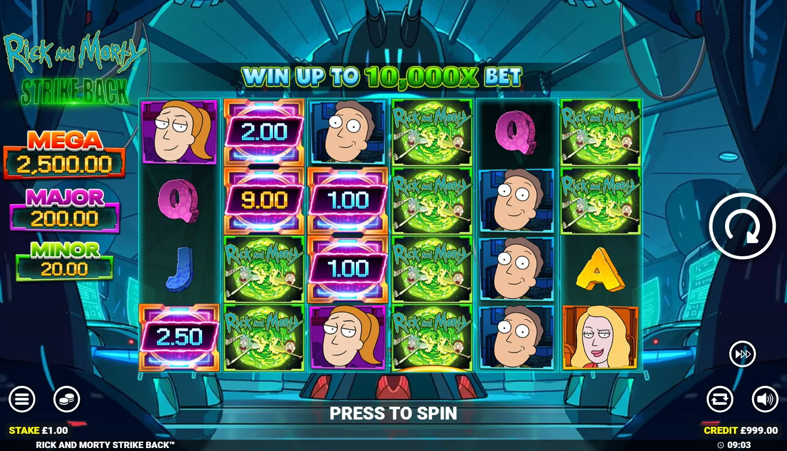 Rick and Morty Strike Back slot gameplay screenshot
