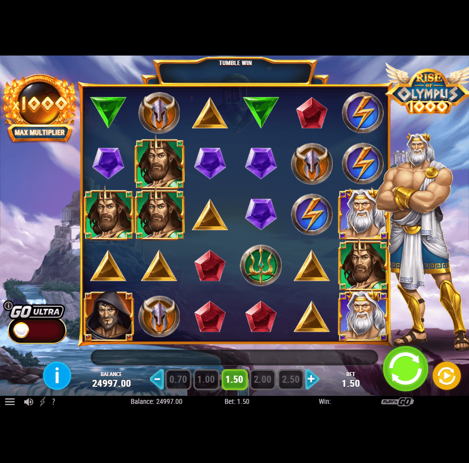 Rise of Olympus 1000 slot by Play'n GO gameplay screenshot
