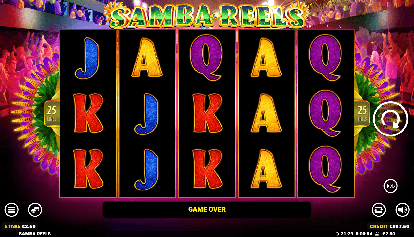 Samba Reels gameplay screenshot