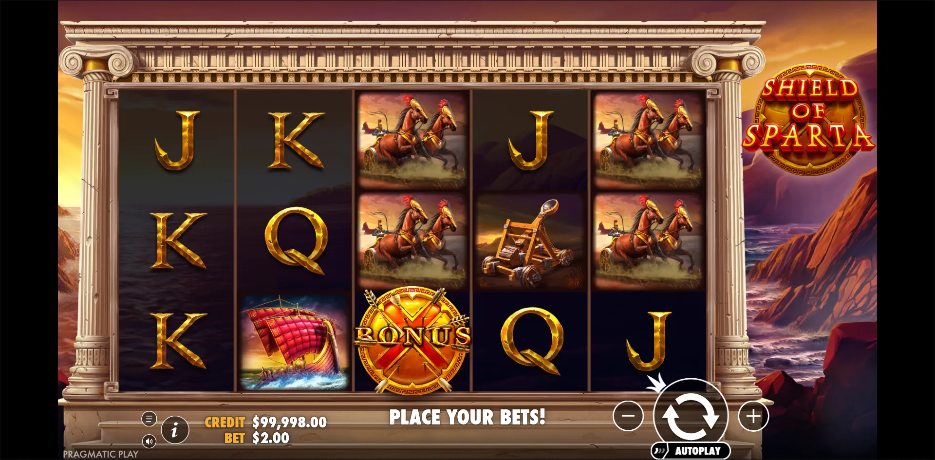 Shield of Sparta slot gameplay screenshot