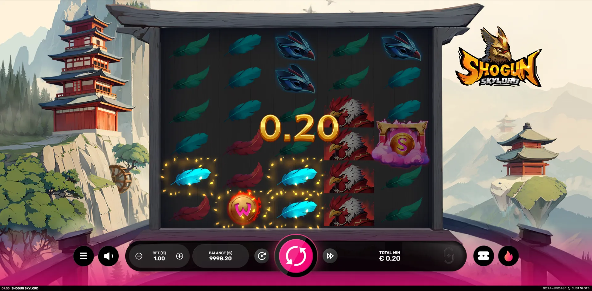 Shogun Skylord by Just Slots with Free Spins on Japanese-themed reels