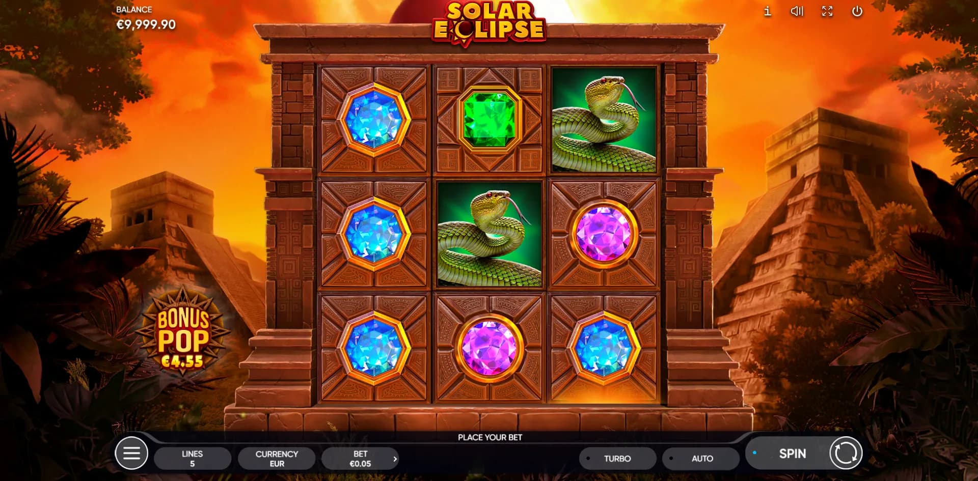 Solar Eclipse slot by Endorphina gameplay screenshot