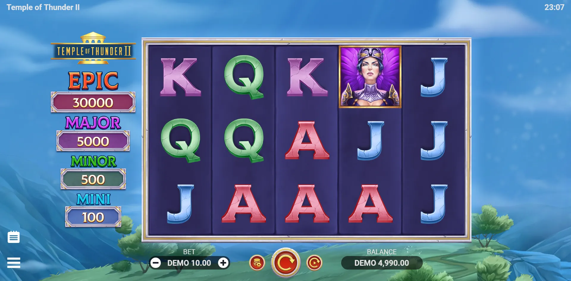 Temple of Thunder II slot gameplay screenshot