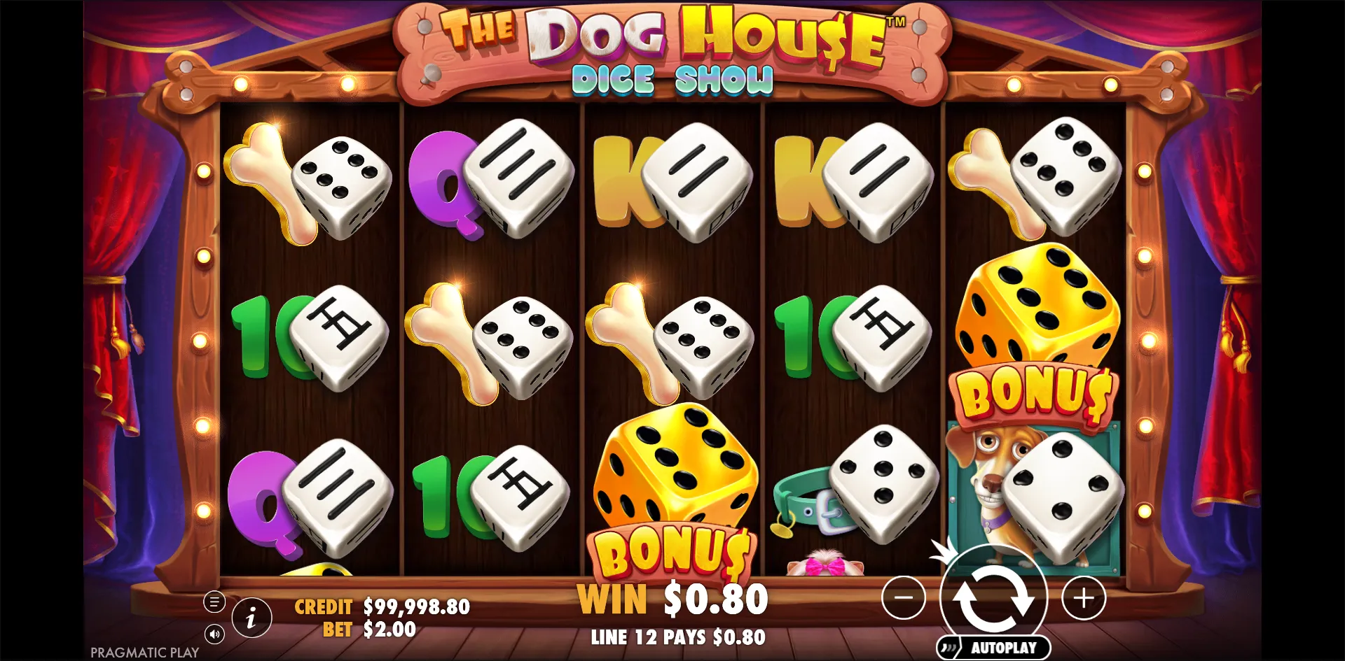 The Dog House Dice Show slot gameplay screenshot
