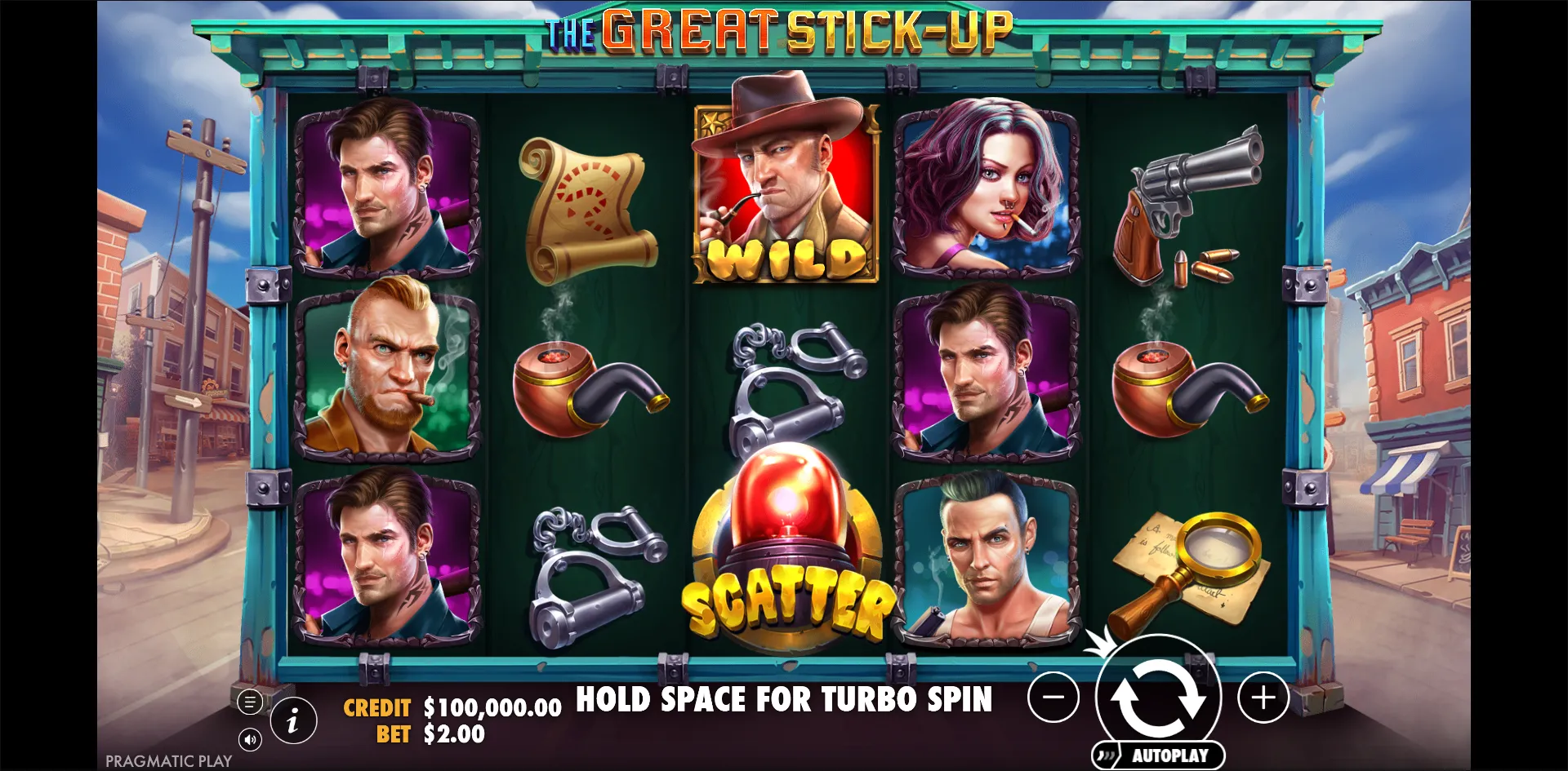 The Great Stick-Up slot gameplay screenshot