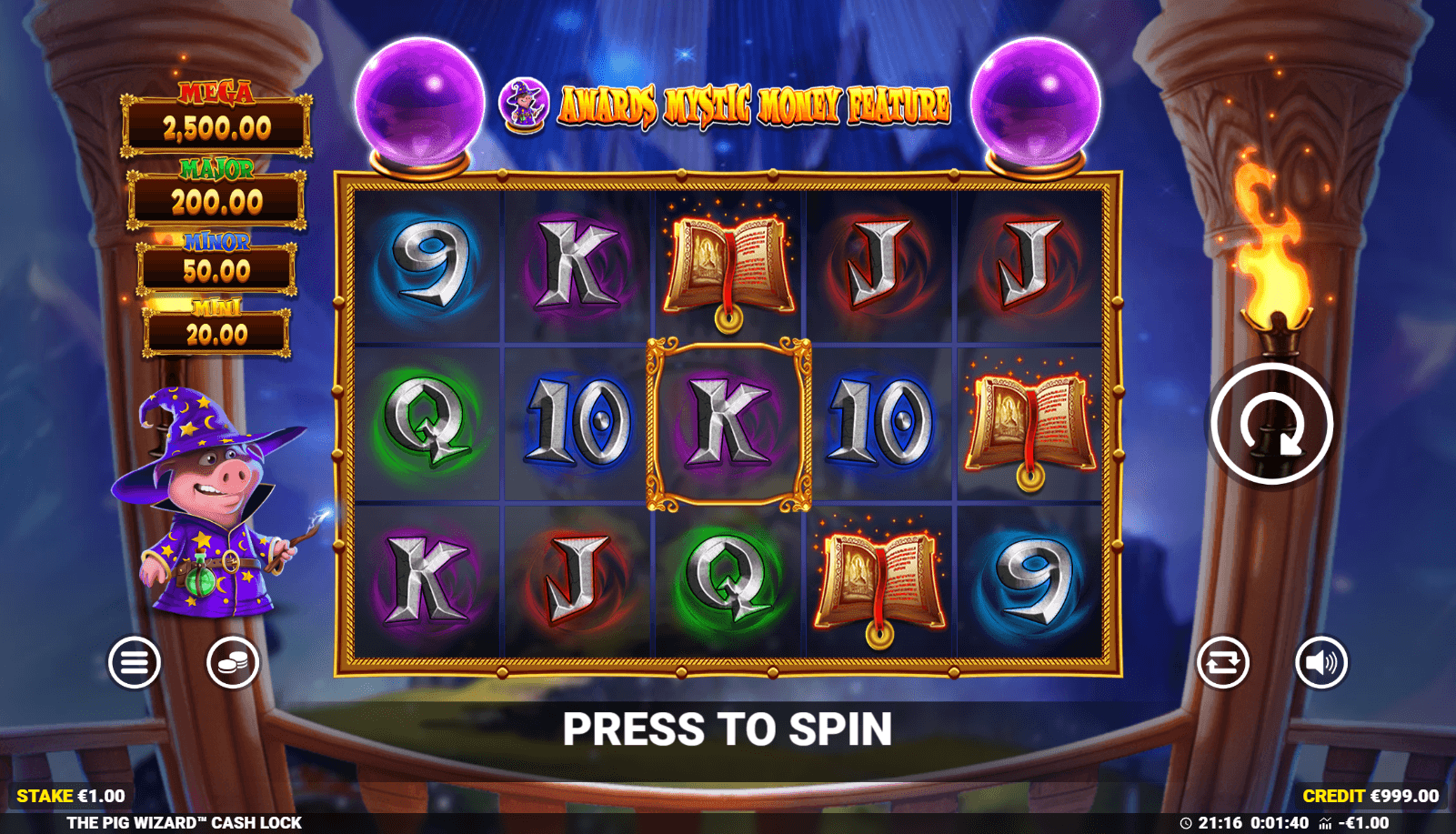 The Pig Wizard Cash Lock gameplay screenshot