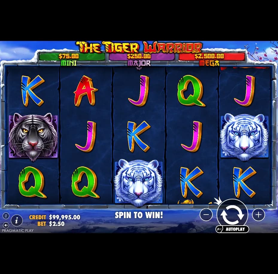 The Tiger Warrior slot gameplay screenshot