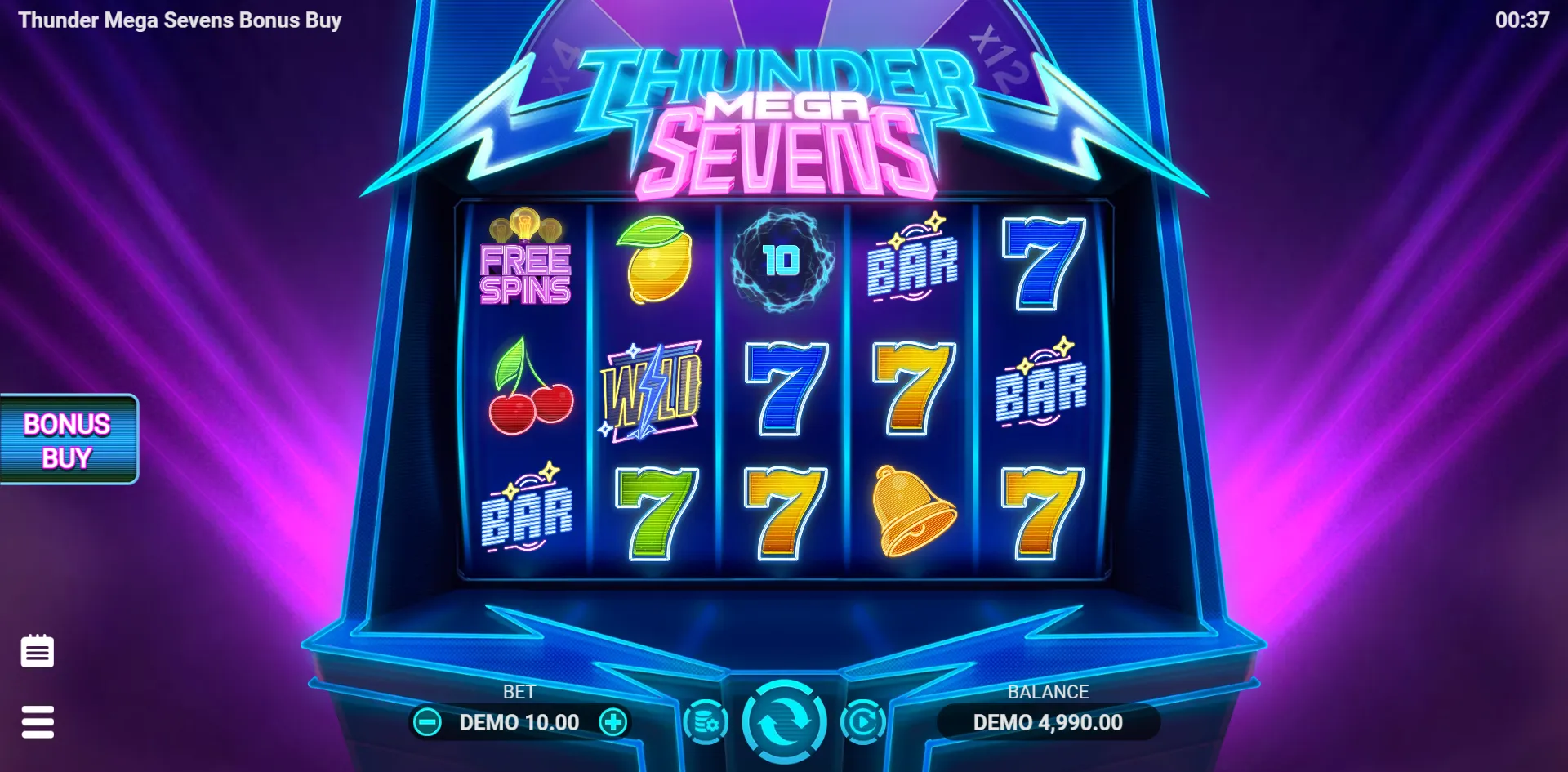Thunder Mega Sevens Bonus Buy slot gameplay screenshot