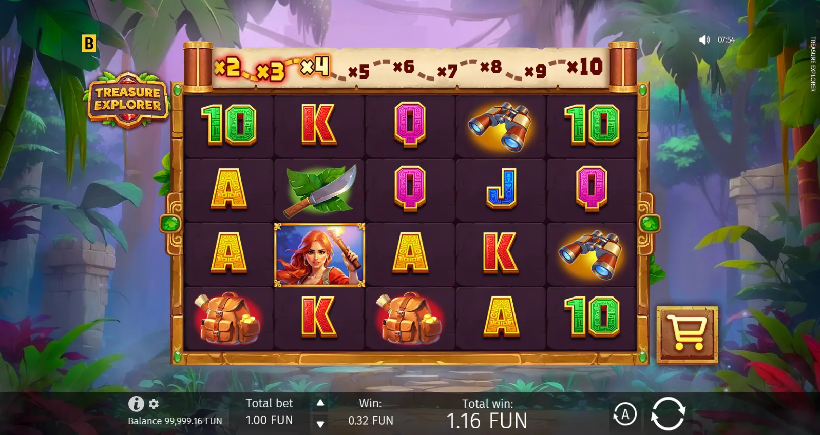 Treasure Explorer slot gameplay screenshot