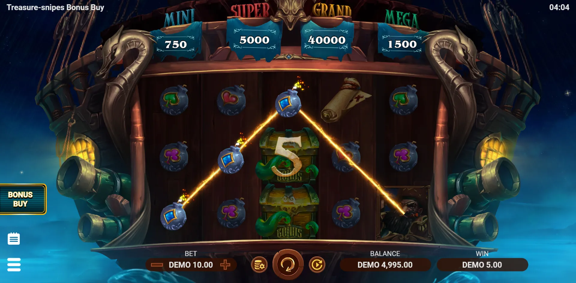 Treasure-snipes Bonus Buy slot gameplay screenshot