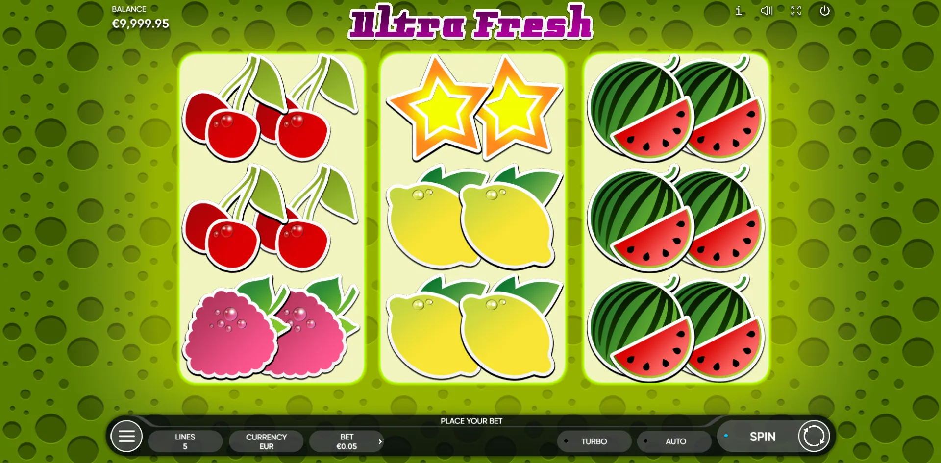 Ultra Fresh slot gameplay screenshot