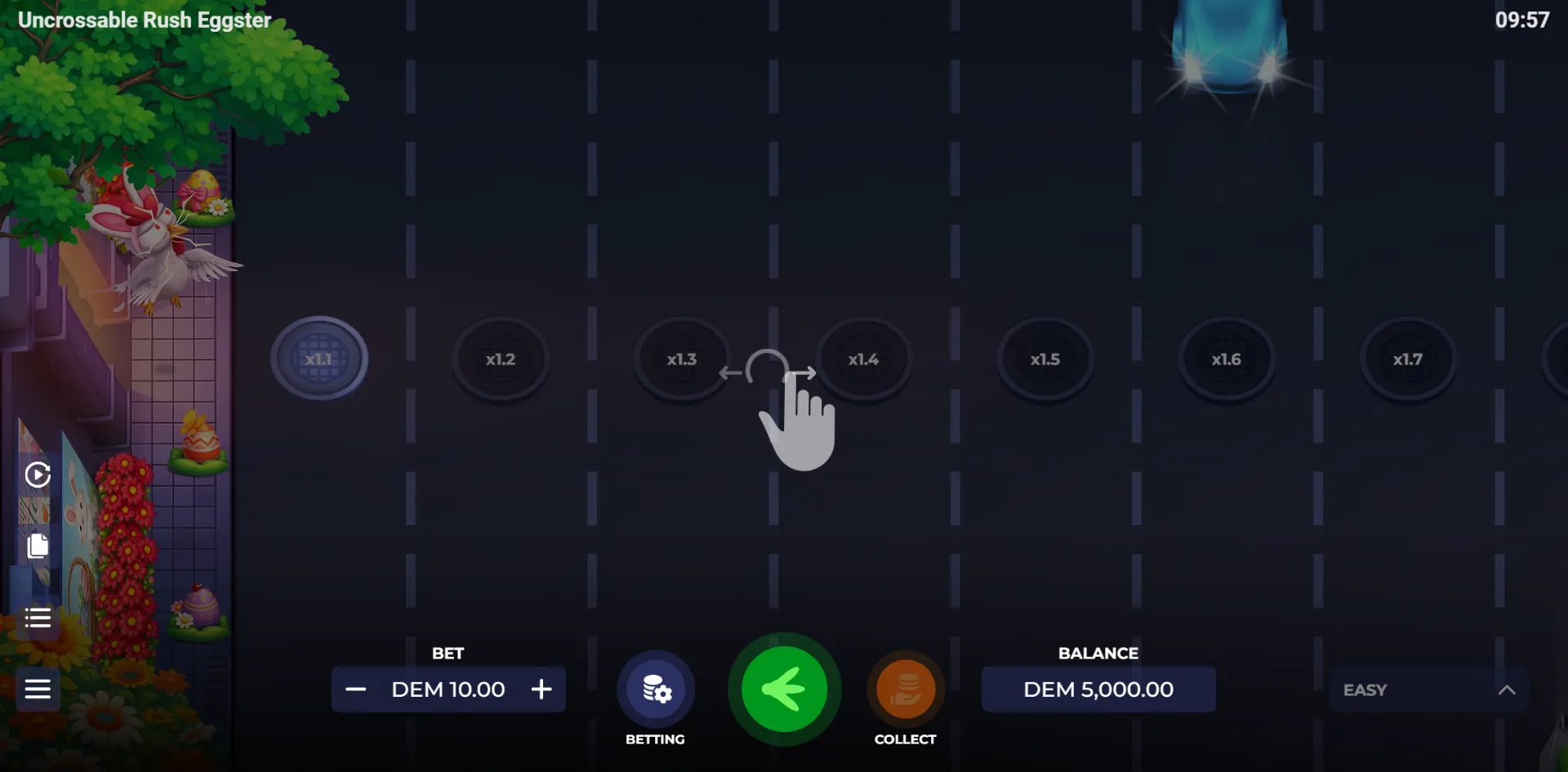 Uncrossable Rush Eggster slot gameplay screenshot