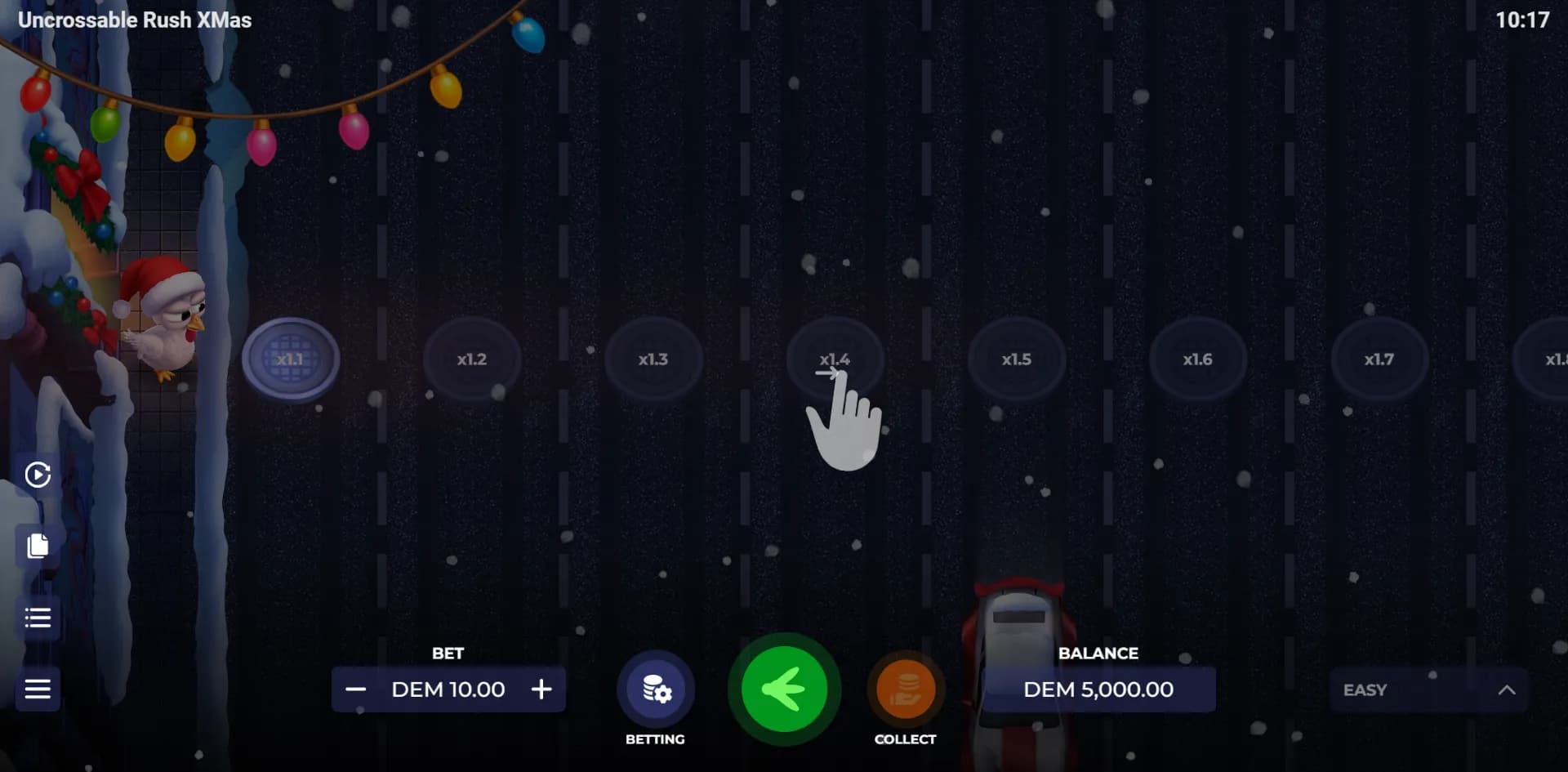 Uncrossable Rush XMas slot gameplay screenshot