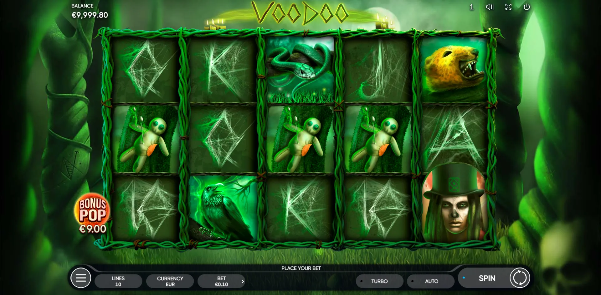 Voodoo slot by Endorphina gameplay screenshot