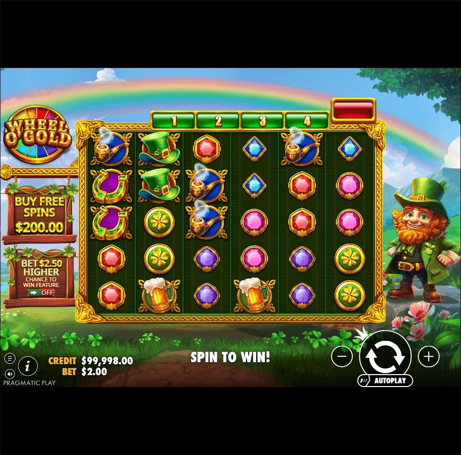 Wheel O'Gold slot by Pragmatic Play gameplay screenshot