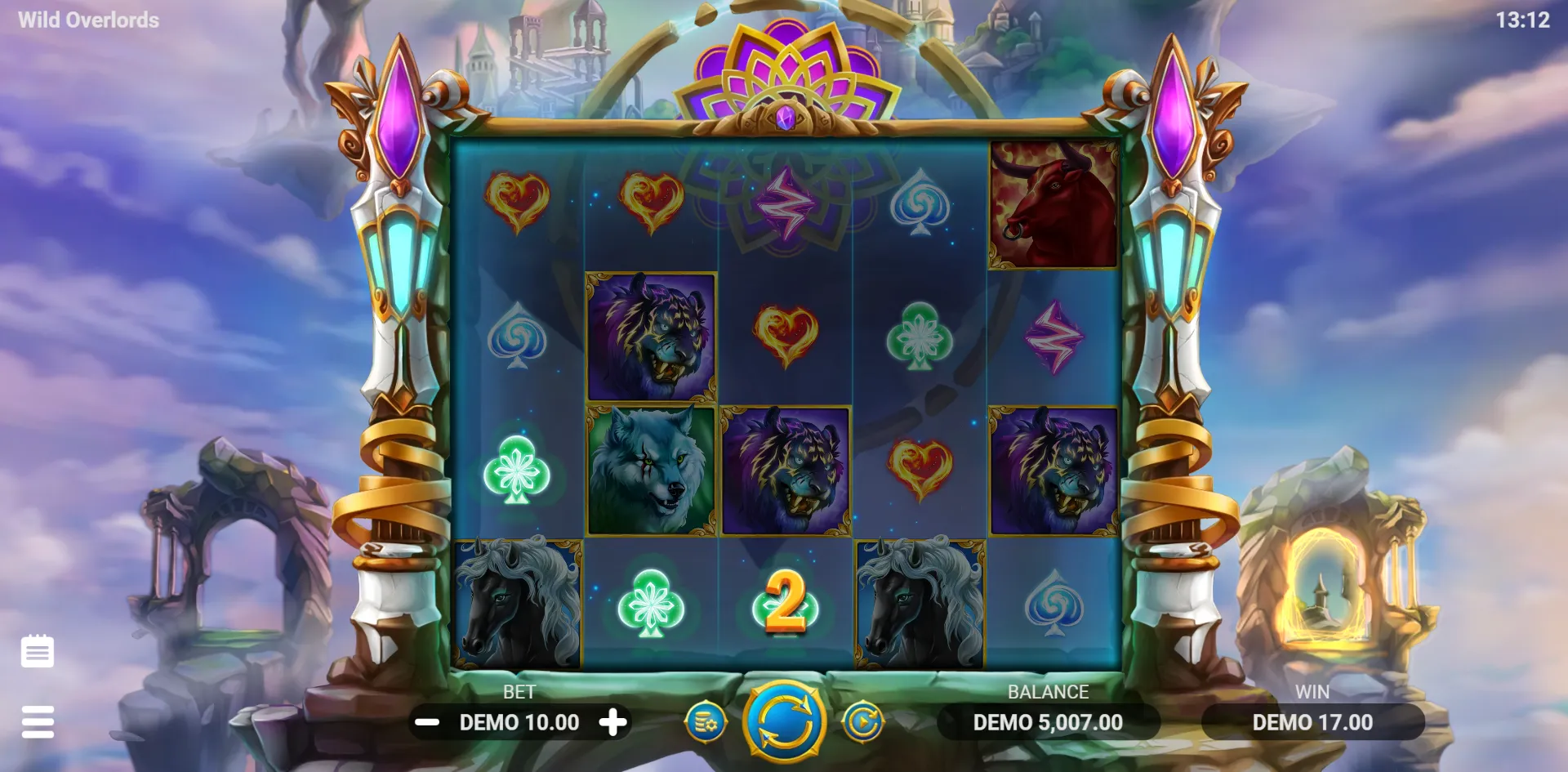 Wild Overlords slot gameplay screenshot