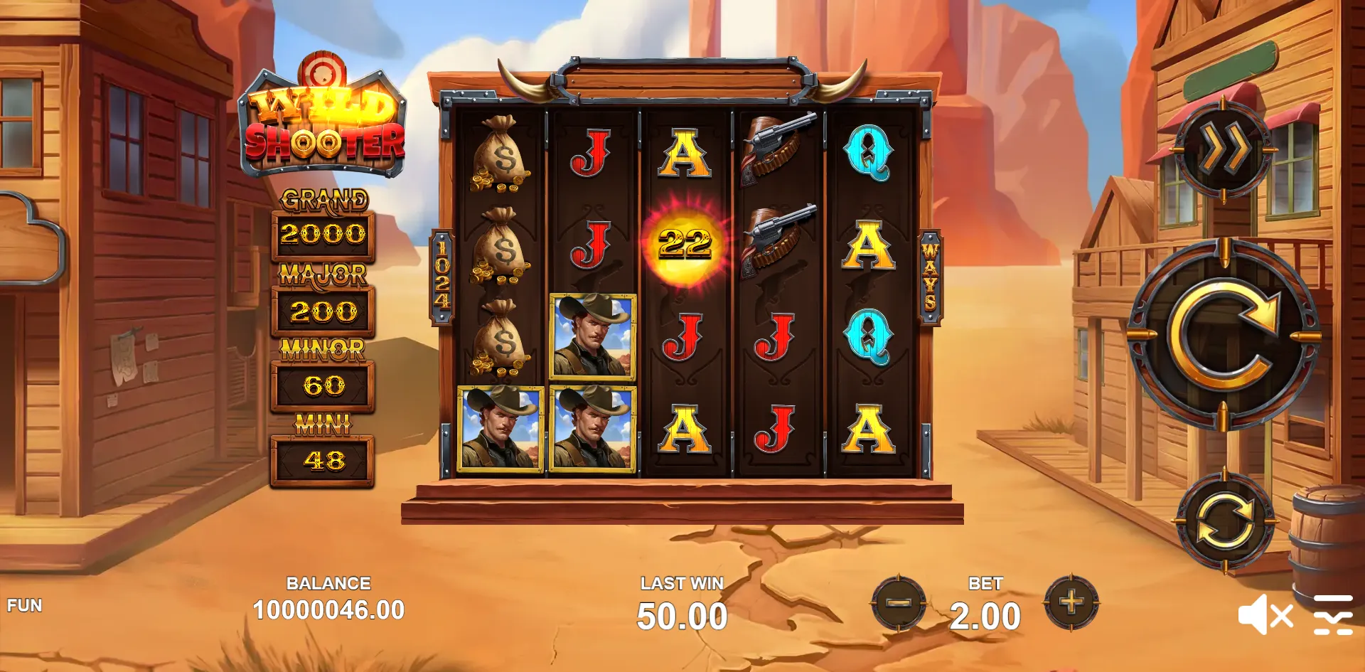 Wild Shooter slot gameplay screenshot