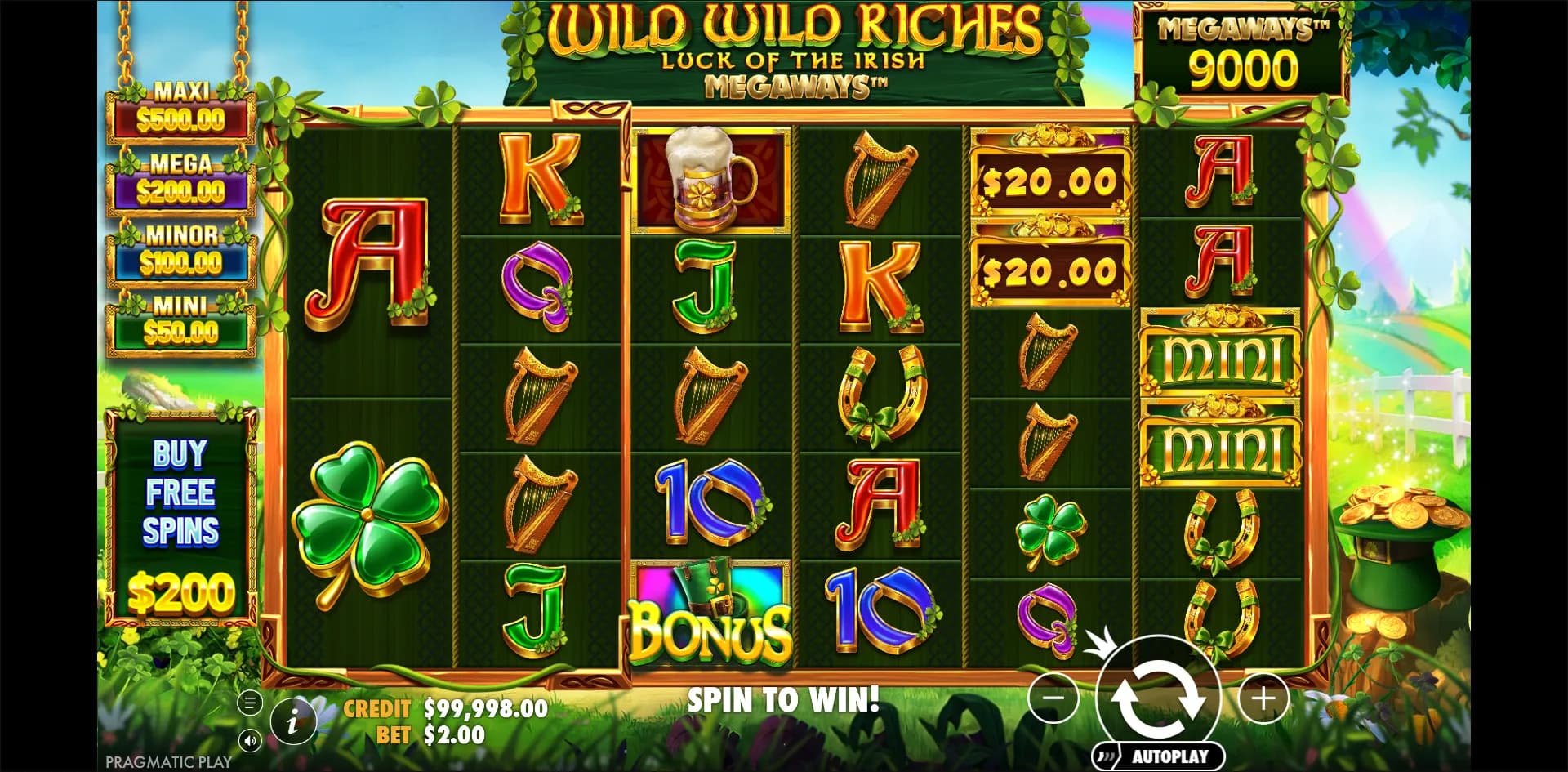 Wild Wild Riches Megaways slot gameplay screenshot
