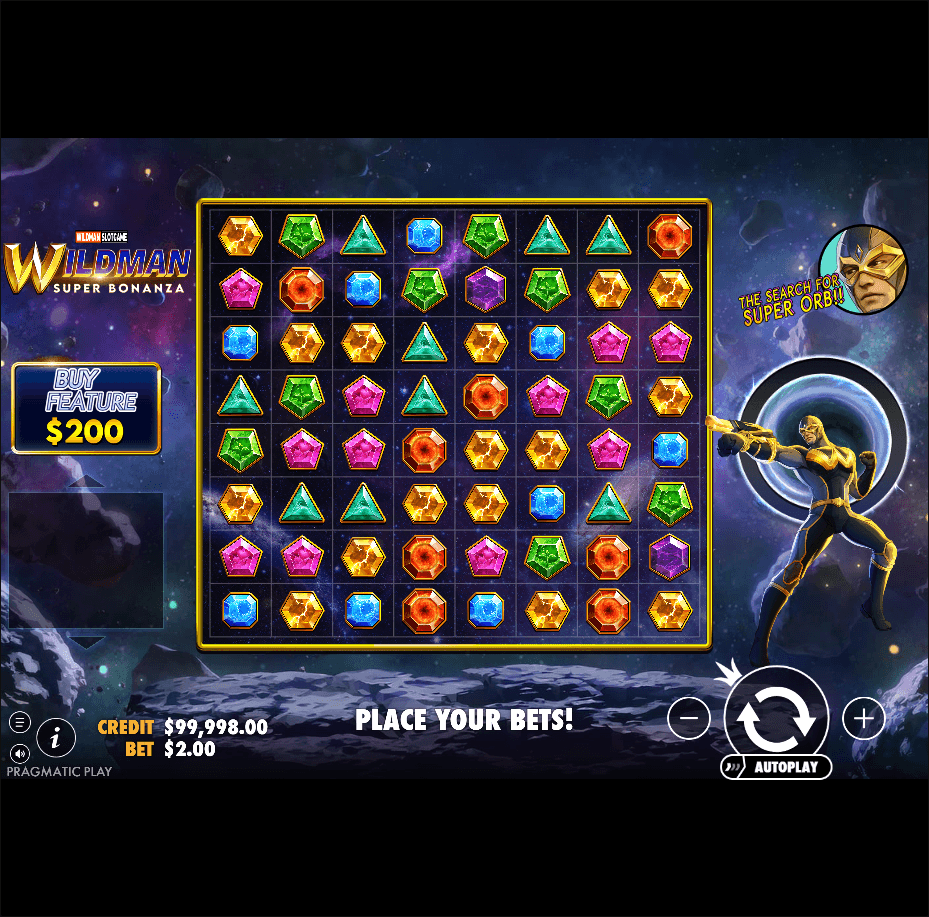 Wildman Super Bonanza slot by Pragmatic Play gameplay screen