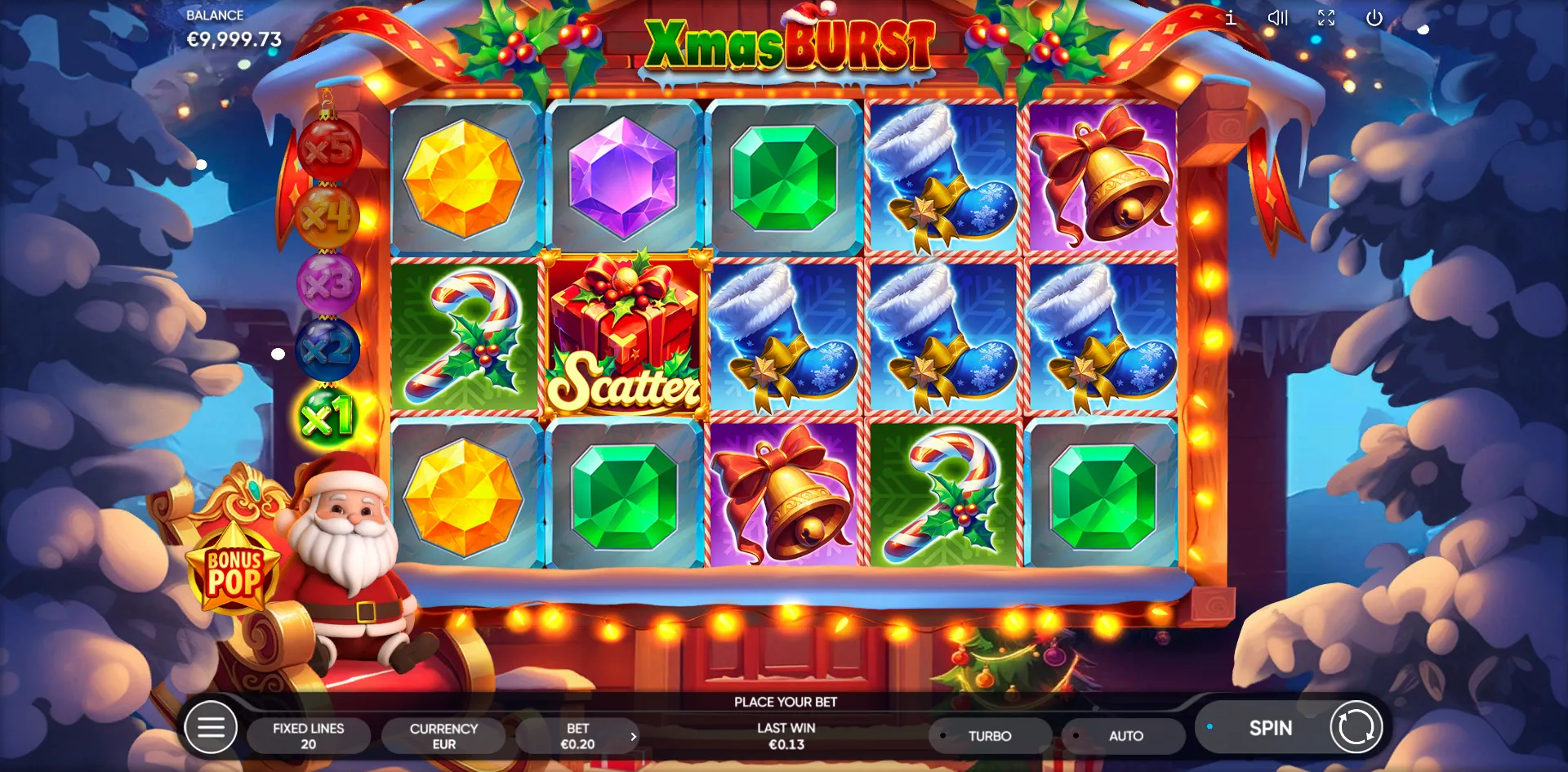 Xmas Burst slot by Endorphina gameplay screenshot
