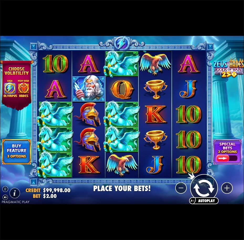 Zeus vs Hades - Gods of War 250 slot gameplay screenshot