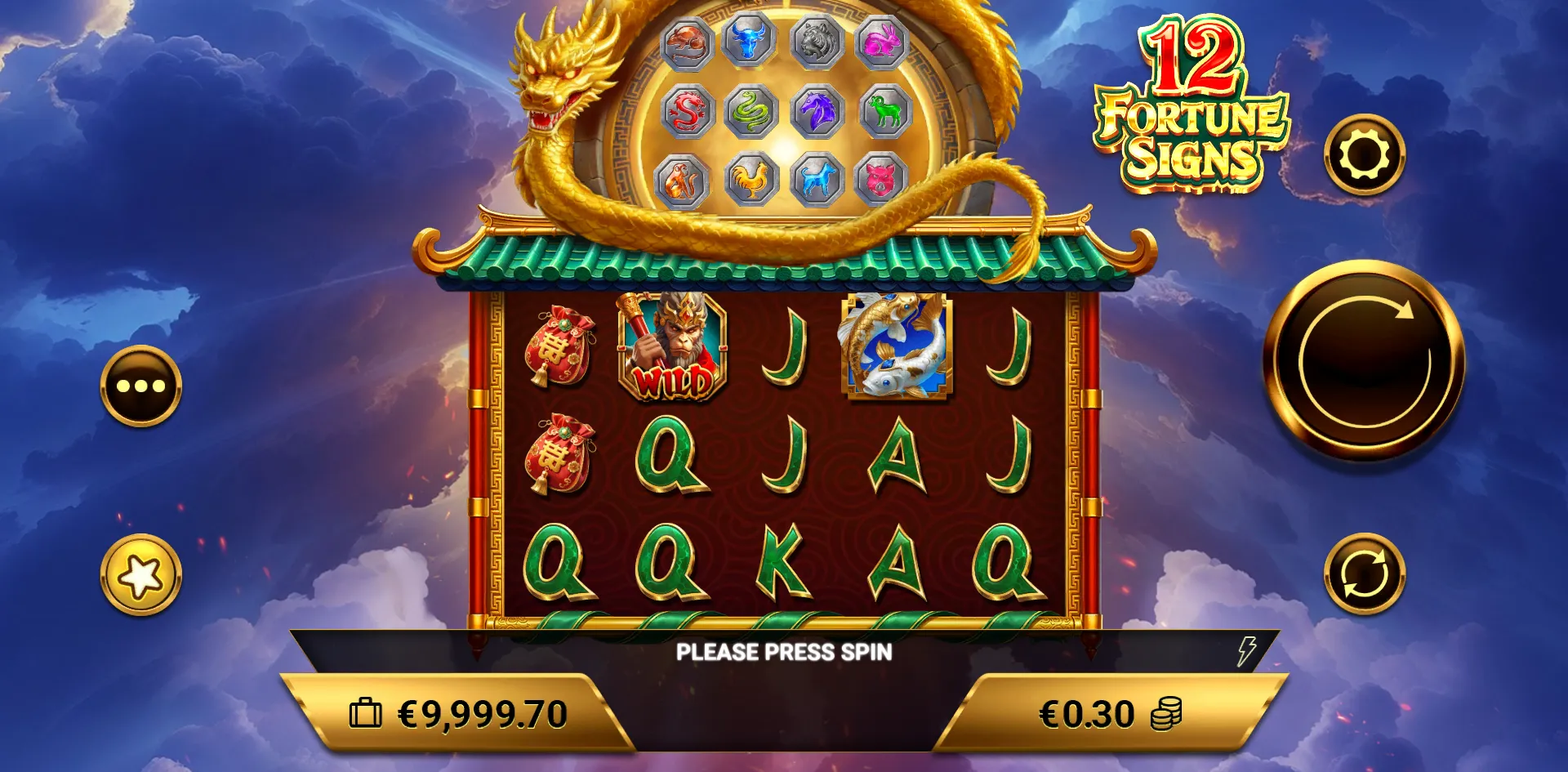12 Fortune Signs slot gameplay screenshot