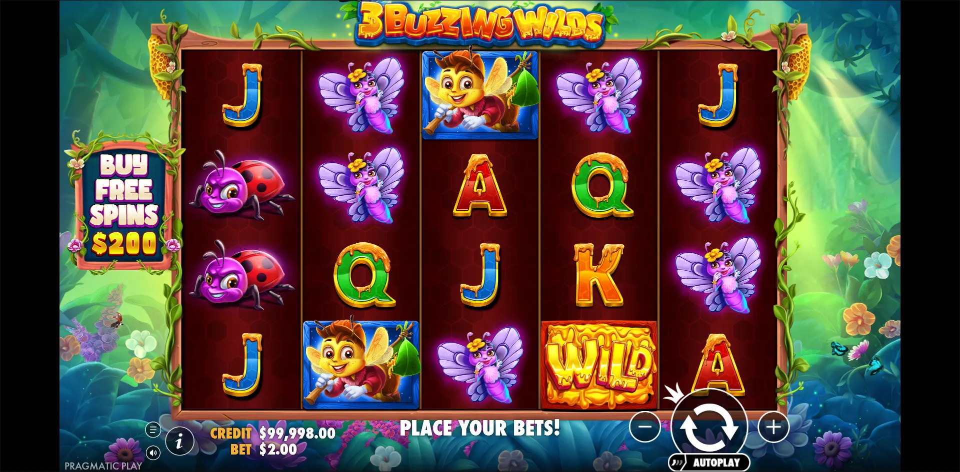 3 Buzzing Wilds slot gameplay screenshot