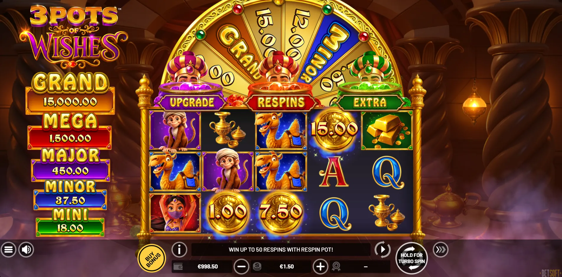 3 Pots of Wishes slot gameplay screenshot