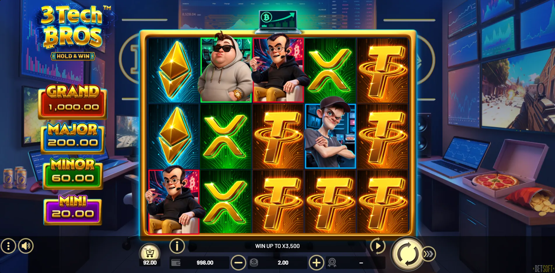 3 Tech Bros slot gameplay screenshot