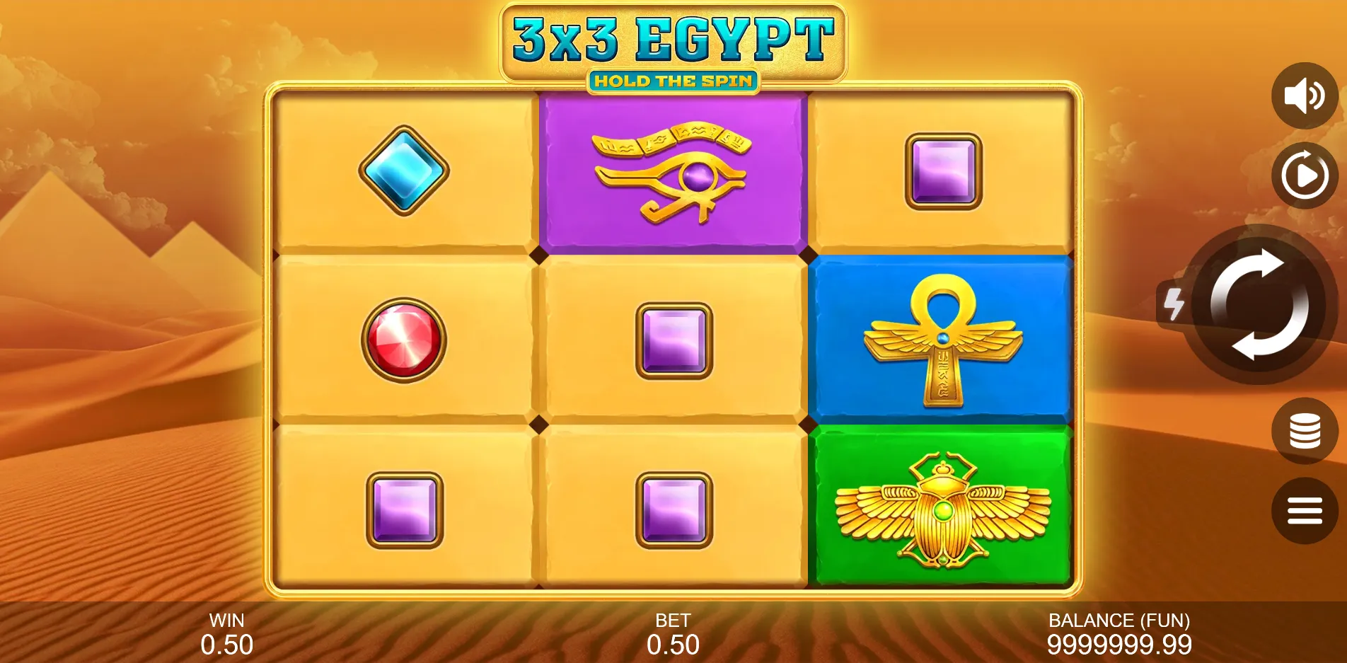 3x3 Egypt: Hold The Spin slot gameplay screenshot