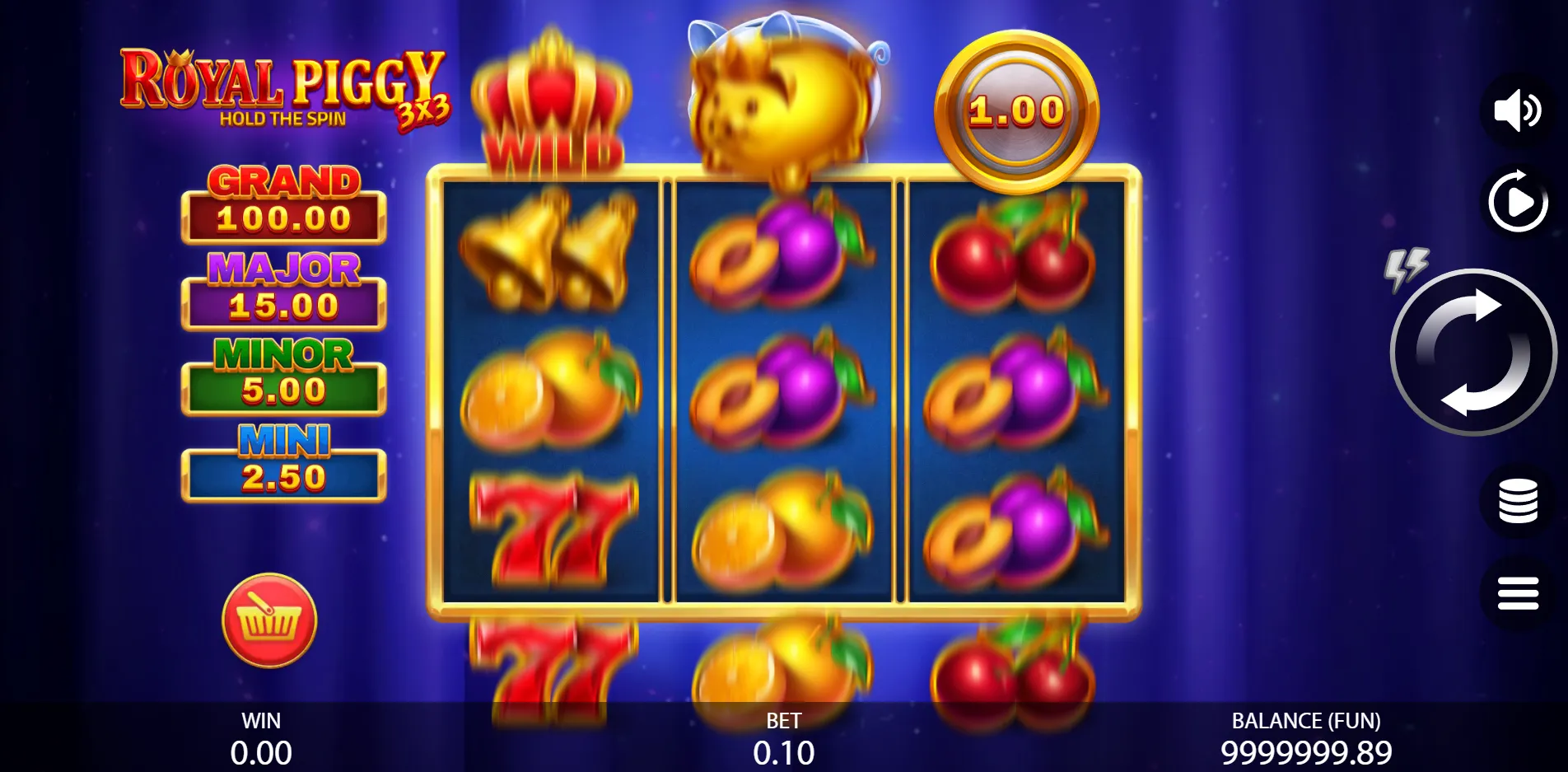 3x3 Royal Piggy: Hold The Spin slot gameplay screenshot