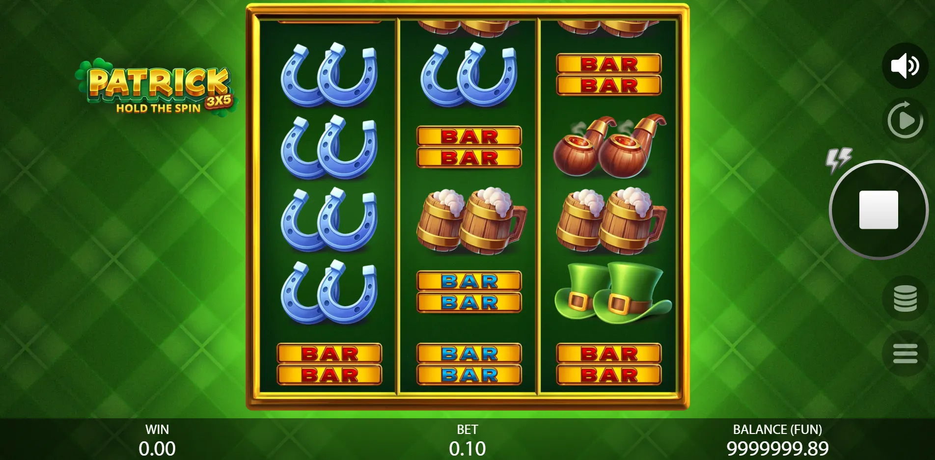 3x5 Patrick: Hold The Spin slot gameplay screenshot