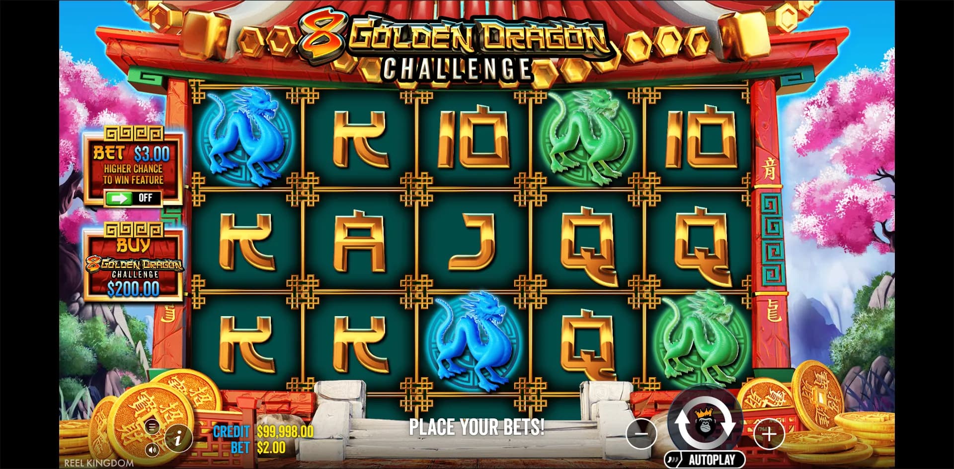 8 Golden Dragon Challenge slot gameplay screenshot