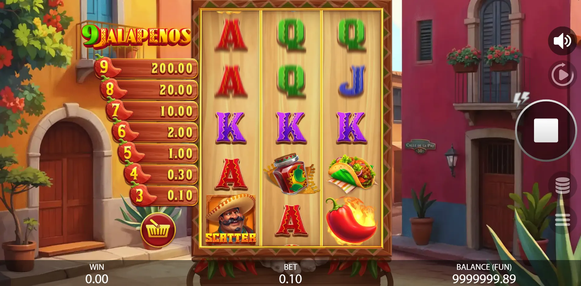 9 Jalapenos slot gameplay screenshot